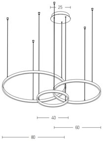 Lustră LED pe cablu dimabilă LED/136W/230V cupru Zambelis 1956-D
