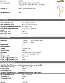 Lustra suspendata design LUX Duco L, alama antica 115855 HZ