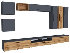 Living haaus Haga V1, Antracit/Stejar Wotan, L 360 cm