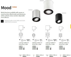 Corp aplicat cu spot directionabil MOOD PL1 D15 ROUND NERO 243450 IDL