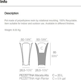 Ghiveci flori / Jardiniera plante de exterior / interior design modern premium PEZZETTINA PLANTER 50x50x85 56009R Vo