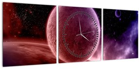Tablou - Planetă (cu ceas) (90x30 cm)