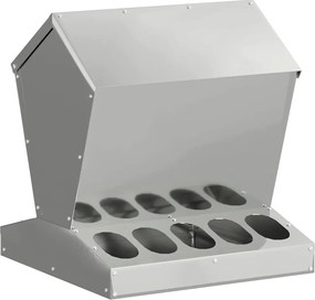 vidaXL Feeder pentru pui Argintiu 40 x 40 x 45 cm Oțel Galvanizat