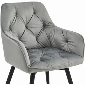 Scaun de masa rotativ JORK360 VELVET, gri deschis