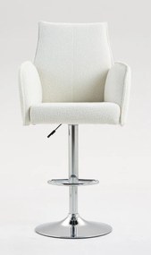 HR280W Scaun Crem Boucle cu Bază Cromata