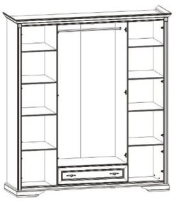Dormitor Kleo cu Dulap 4 Usi MDF Alb