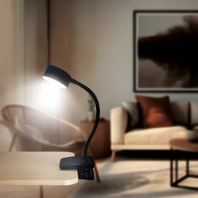 Lampă LED flexibilă dimabilă cu clemă Solight WO3001-B LED/2W/5V 3000/4000/6500K negru