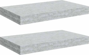 vidaXL Rafturi de perete suspendate 2 buc. gri beton 40x23x3,8 cm MDF