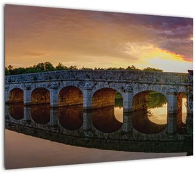 Tablou pe sticlă cu pod (70x50 cm)