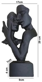 Decorațiune de masă din rășină, 29 x 9 x 17 cm, negru