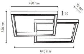 Spot-Light 91405274 - Corp de iluminat LED dimabil RAMME, 48W, 230V, cu telecomandă, stejar mat
