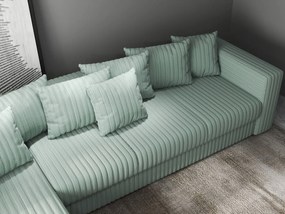 Colțar extensibil dumonde cu ladă de depozitare si sezut confortabil din spuma high-density, Gloria Ambience Mint 320x183 cm