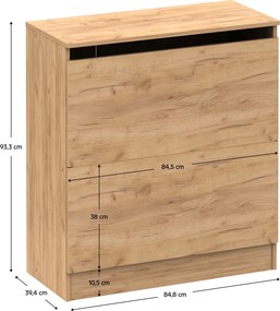 Dulap pentru perne şi plapume, stejar craft auriu, BETTY 2 BE-02-040