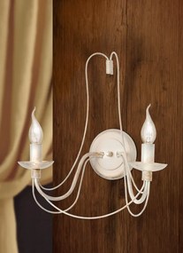 Aplica de perete design rustic cu 2 brate Vela, ivory