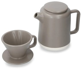 Set de ceainic și filtru de cafea din ceramică maro de 0,8 l La Cafetiere Seville - Kitchen Craft