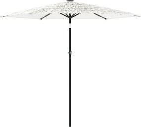 vidaXL Umbrelă soare de grădină stâlp din oțel, alb 223x223x213cm