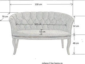 Set canapea Milano Relax Homs textil negru