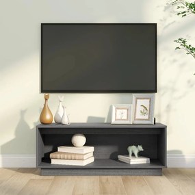 Comoda TV, gri, 90x35x35 cm, lemn masiv de pin 1, Gri