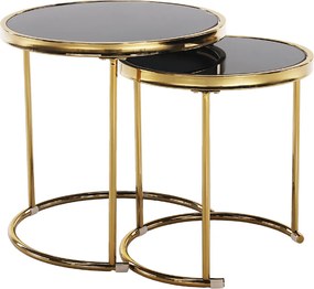 Set 2 mese de cafea, auriu crom auriu / negru, MORINO