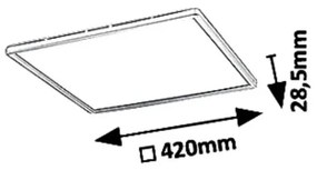 Plafoniera LED design slim modern Pavel 42x42cm