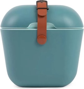 Geanta frigorifica Polarbox Classic, 20 litri, Polistiren AIRPOP, 5-15°C pana la 24 h, Curea clasică din piele, Albastru inchis/Roz