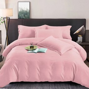 Lenjerie de pat 2 persoane, bumbac Damasc, 6 piese, uni, SSD01