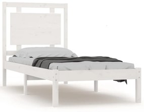 3105526 vidaXL Cadru de pat, alb, 100x200 cm, lemn masiv