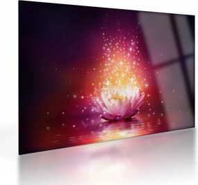 Tablou pe sticlă cu floare de lotus (70x50 cm)