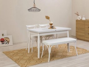 Set mobilier sufragerie Duvasa 8 (alb) (pentru 4 persoane). 1093792
