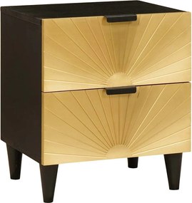 vidaXL Dulap de noapte cu sertar Negru și Aur 40 x 33,5 x 46 cm
