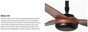 Ventilator de tavan cu telecomanda PUNT M negru/nuc