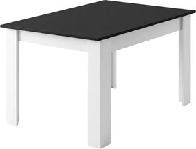 Masa de sufragerie neagra cu picioare albe MADO 120x80
