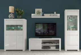 Masă TV 1D / 160, alb lucios, LINDY