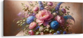 Tablou - Masă plină de flori (120x50 cm)