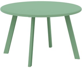 Outsunny Masa de cafea mică rotundă, masă auxiliară cu protecții anti-alunecare, cadru din metal, pentru grădină, Ø 70 x 42 cm, verde | Aosom Romania