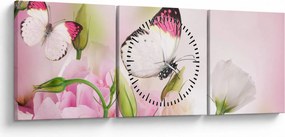Tablou - Fluturele (cu ceas) (90x30 cm)