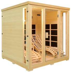 Infračervená sauna/ tepelná kabína Billund s dvojitým vykurovacím systémom a drevom Hemlock