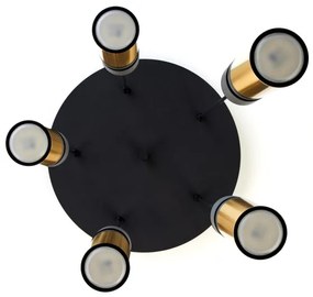 Lustră pe cablu Jupiter 2017 ALAS 5xGU10/10W/230V auriu/negru
