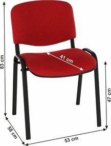 Scaun de birou, roşu, ISO NEW