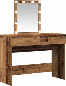 vidaXL Masă de Machiaj Lemn vechi 100 x 40 x 130 cm Lemn compozit