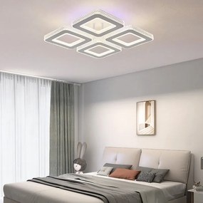 Lustra LED Cu Telecomanda, Elit's,3 Tipuri De Lumina, Intensitate Reglabila, 184W, Alb