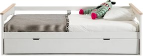 Pat cu extensie din lemn de pin alb pentru copii 90x190 cm Elisa - Marckeric