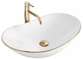 Lavoar alb pe blat Rea Royal Gold Edge 62,5 cm