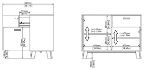 Comodă albă-în culoare naturală cu aspect de lemn de stejar 99x73x39 cm Ikast – Tvilum