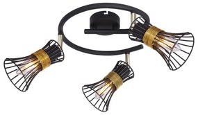 Plafoniera moderna metalica negru-aurie PURRA 3L 54814-3 GL