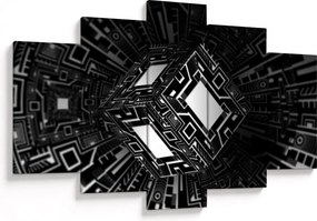 Tablou cu un cub abstract (150x105 cm)