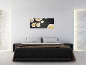 Tablou - Imagine cu flori de trandafir alb (120x50 cm)