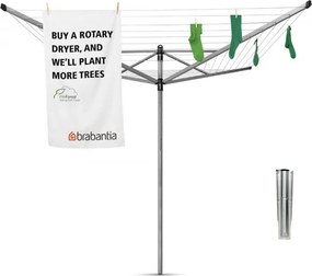 Brabantia Lift-O-Matic spațiu exterior 90300269, 60 m, Înălțime reglabilă, Țeapă metalică, Rezistent la coroziune, Inox
