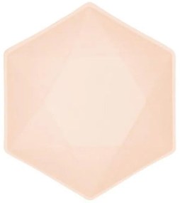 Colorat Vert Decor Farfurie adâncă hexagonală de piersici set de 6, 15,8 cm