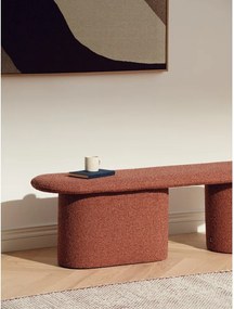 Bancă cărămizie capitonată cu tapițerie din țesătură bouclé Rull – noo.ma